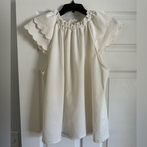 Ann Taylor scallop sleeve blouse